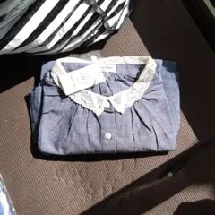 サマンサモスモス　襟レース　前開きブラウス