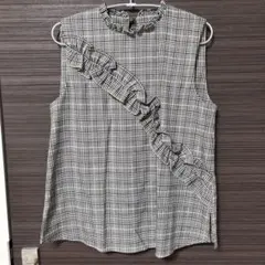 ZARA WOMAN ザラ チェック柄ノースリーブシャツ S