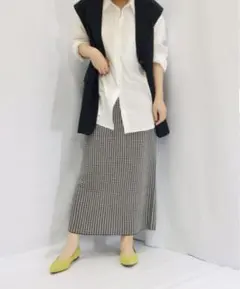 【最終値下げ！】千鳥柄タイトニットスカート/タイトロングスカート