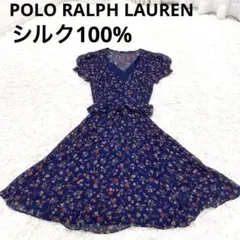 ポロ ラルフローレン　シルク100％　花柄　シフォン　ワンピース　チュニック　Mのサムネイル