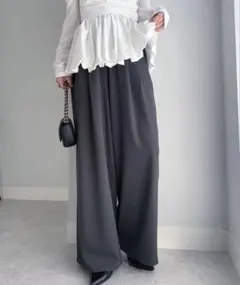 RANAN 【全骨格◎/体型拾わず美脚見え】とろみ2タックイージーパンツ