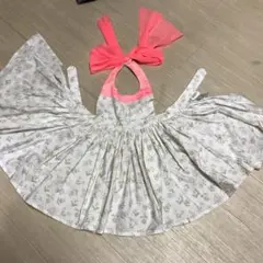 MARL マールマール エプロン　白ピンク　花柄