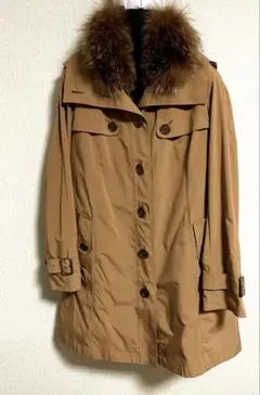 Burberry FOXファー ブラウンロングコート　　 ライナー(ダウン)付