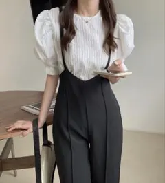 【emi+】5分袖ボリュームスリーブタックブラウス （GRL,GU,ZARA ）
