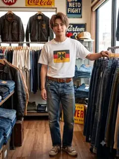 希少】GM×UAWスタッフ用ヘンリーネックTシャツ 米国製 3XLビッグサイズ 