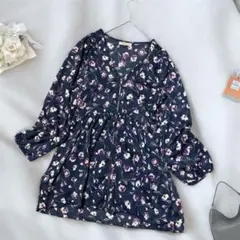 チュニック プロポーションボディドレッシング3 花柄 フロントジップ 薄手 美品のサムネイル