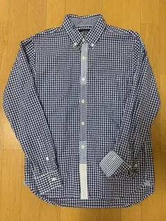 ビームス　ギンガムチェック長袖シャツ 青×白　Mサイズ　極美品。