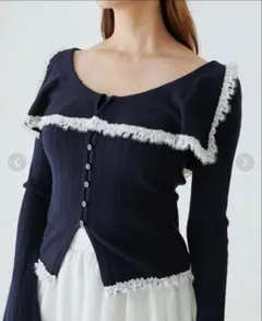 ♡SNIDEL♡sustainableビッグカラーレーストリムニットプルオーバー