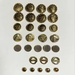 金色 ボタン セット まとめ売り 多種類 装飾 昭和 レトロ ハンドメイド