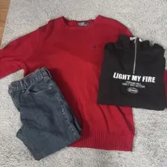 ポロ・ラルフ・ローレン レッドニット リーバイスズボンハーフジップ古着まとめ売り