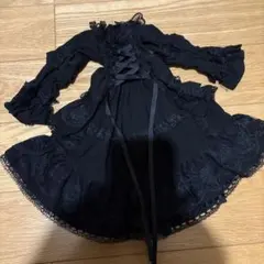BJD SD 服 アウトフィット ドレス ヘッドドレス 2点セット 黒 ゴシック