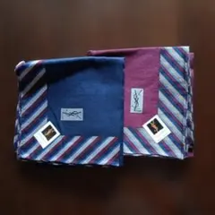 YSL ストライプ ハンカチ 2枚セット