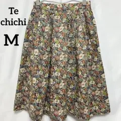 テチチ 【M】花柄フレアスカート M リバティ風 ボタニカル 綿100%