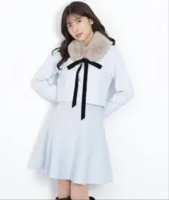 JILL BY JILLSTUART ファー襟付き ニットセットアップ