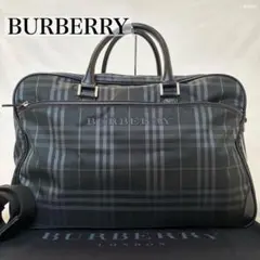 【極美品】バーバリーゴルフ 2way ボストンバッグ ノバチェック 大容量 黒