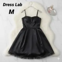 ドレスラボ パーティードレス Aライン 結婚式 パーティ チュール 黒 M