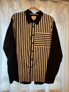 美品　ストライプデザイン ボタンダウンシャツ　男性シャツ