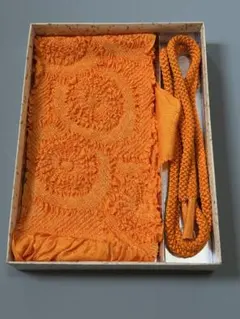 帯締め 帯揚げ セット オレンジ 絞り 201