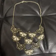 ネックレス　つけ襟　パール風