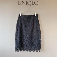 【ユニクロ】M　ブラック黒　総レース　タイトスカート　オフィカジ　エレガント