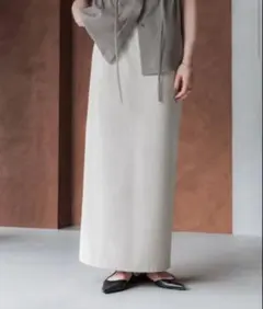 crewre ストレッチベロアストレートスカートoyster white ２
