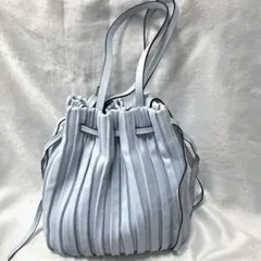 ザラ　水色　ブルー　プリーツ ２ＷＡＹショルダーバッグ