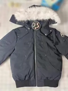 Moose Knuckles ネイビー ダウンジャケット ファー付き