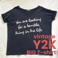y2k vintage ゆるだぼ 華奢見え 英字プリント 半袖Tシャツのサムネイル