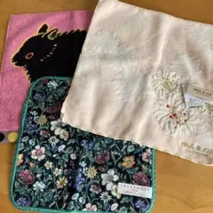 PAUL＆JOE他タオルハンカチ3枚