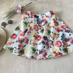 【Wallamanda】ワラマンダ♡花柄 総柄 ウエストゴム フレアスカート M