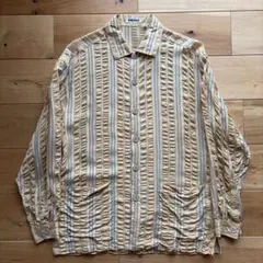 baracci バラッシ　ジャケット型シャツ　イエロー　キュプラ