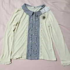 未使用タグ付き　axes femme 長袖シャツ ブローチ付き　ドッキング