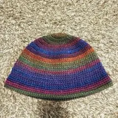 クラッシャーハット　バケットハット やや大きめ　グラデーション　y2k 古着
