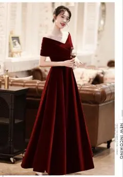高級感あふれるベロアロングドレス★パーティーに最適