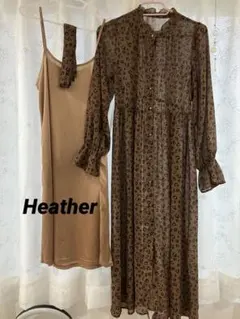 値下げ中‼️ブラウンレオパード柄ロングワンピース