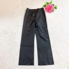 【DIA INIT】レザーパンツ(42)ブラック/羊革 本革/日本製/大きめ