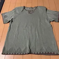 Raspail 半袖ニット トップス グリーン系　訳あり　B品