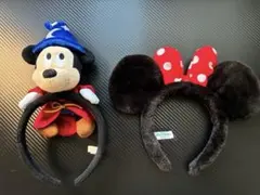 美品！ミニーマウス＆ミッキーマウス カチューシャセット