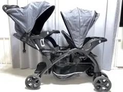 2人でゴーdx美品！ 【直接引渡し可能】 カトージ 二人乗りベビーカー 二人でゴーDX デニム 新生児から