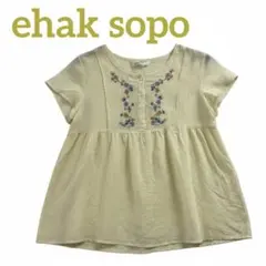新品【ehka sopo】花柄刺繍 半袖ブラウス イエロー 未使用サイズMのサムネイル