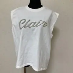 Claire パール装飾 ノースリーブTシャツのサムネイル