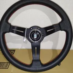 ☆限定ナルディタイプラリー33 N919BK Pレザー/BK/アズーリステ・ロゴ