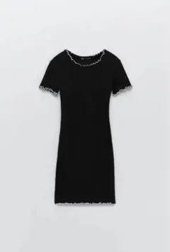 ZARA コントラストトリム フィットワンピース