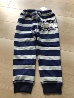 新品！ボーダー柄！裏起毛スウェットストレートパンツ　男の子110