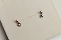 4℃ ヨンドシー K10 ピンクゴールド ジルコニア フラワーモチーフ