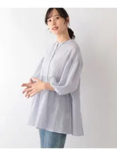 GLOBAL WORK エアリーボイルペプラムブラウス