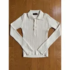 美品 Drawer ドゥロワー リブ編み ショート スリーブ ニット