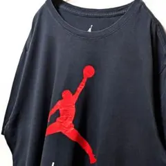 エアジョーダン デカロゴ Tシャツ ブラック 黒 XL 古着