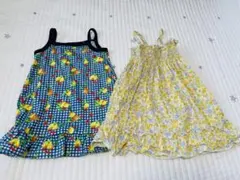 マザウェイズ他 花柄、フルーツ柄ワンピース2点 100cm