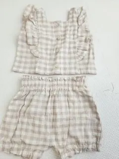 【未使用】Cottoli ベージュチェック セットアップ